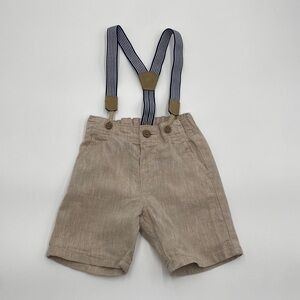 H&M Baby boy shorts with suspenders 6-9 months